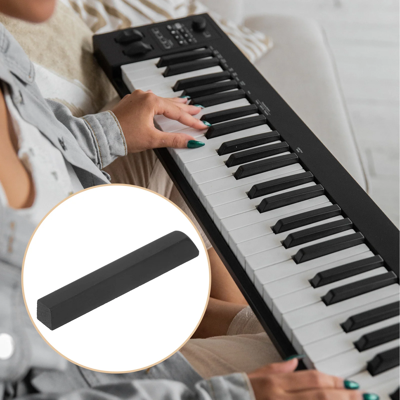 

Piano Black Keys Keytops tools Professional Accessories Easy Install Enhance Keyboard Brilliance Strong Practicability