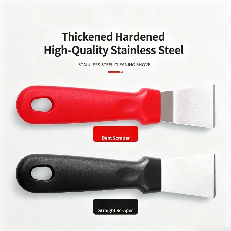 Stainless Steel Cleaning Scraper Multifunctional Kitchen Grease Remover Shovel Stove Bottom Dirt Stain Cleaner Tool - view 4