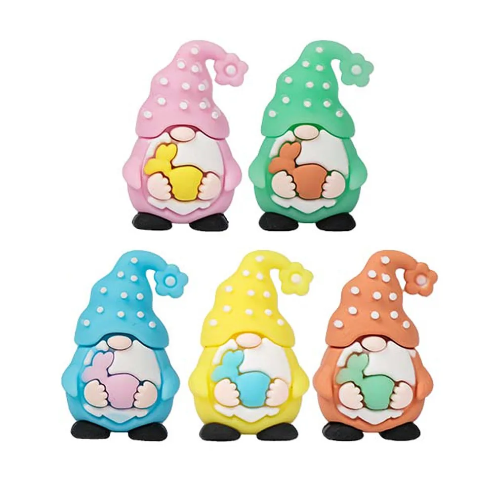 5Pcs PVC Easter Gnome Figurines Realistic Basket Fillers Miniature Gnome Statue Handicraft Simulated Dwarf Statues Party Favors
