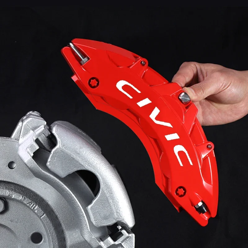 6pcs For Honda CIVIC Emblem Car Wheel Brake Caliper Sticker Modified Waterproof Auto Tire Hub Vinyl Decals Exterior Accessories