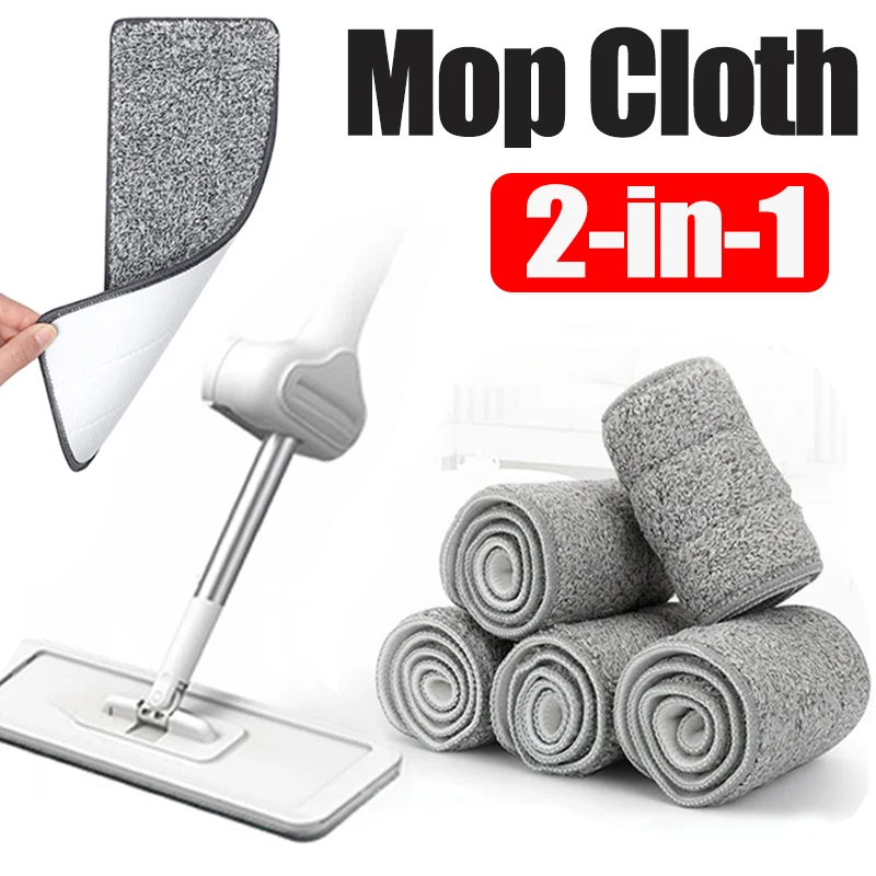 2-in-1 Self-Wash Scratch Mop Cloth Replacement Microfiber Mop Head Refill Hosehold Floor Window Cleaning Cloth Pads Spare Parts