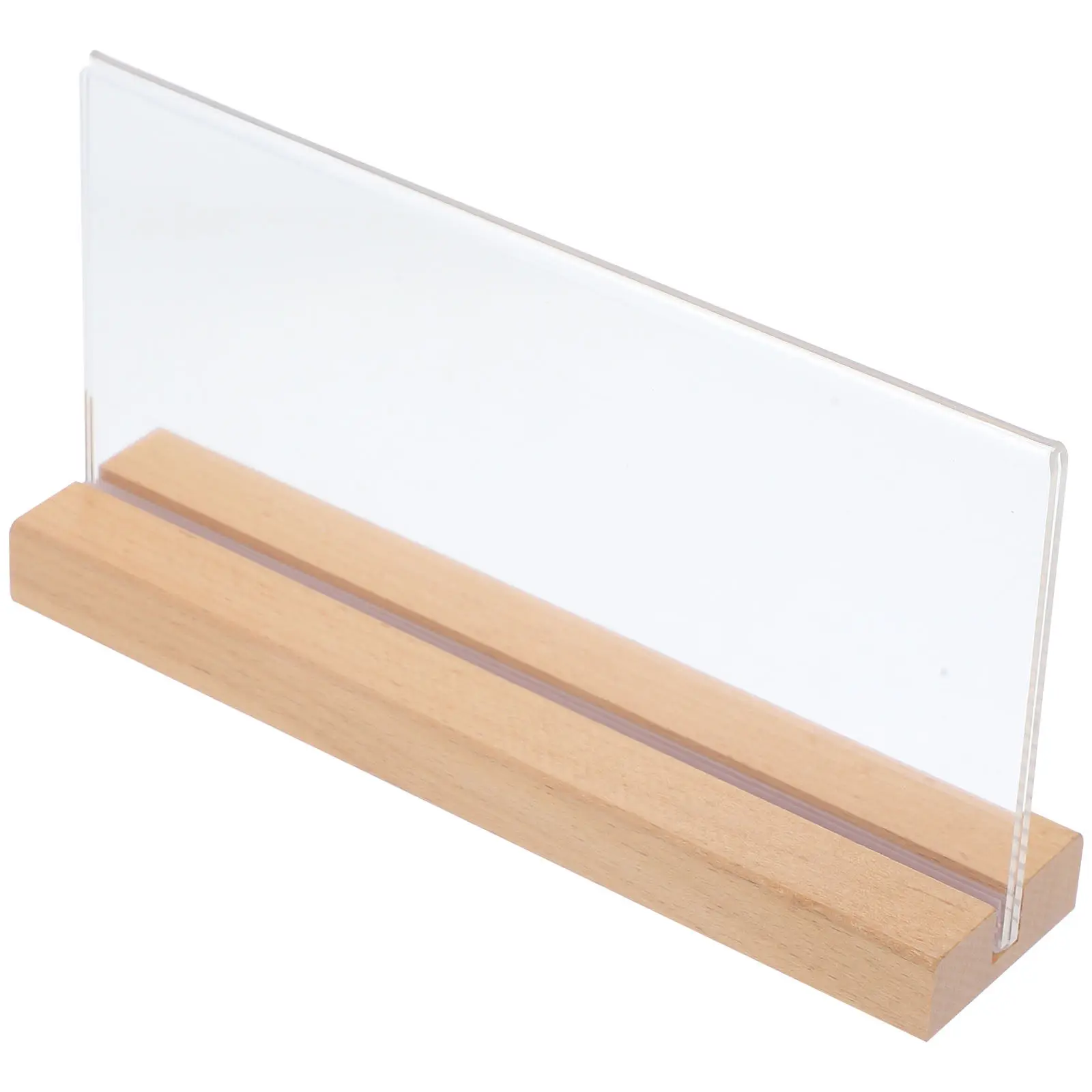 

Держатель для табличек Т-образной формы из прозрачного АБС-пластика и дерева, подставка для меню, ценников, брошюр, для офиса, магазина, ресторана