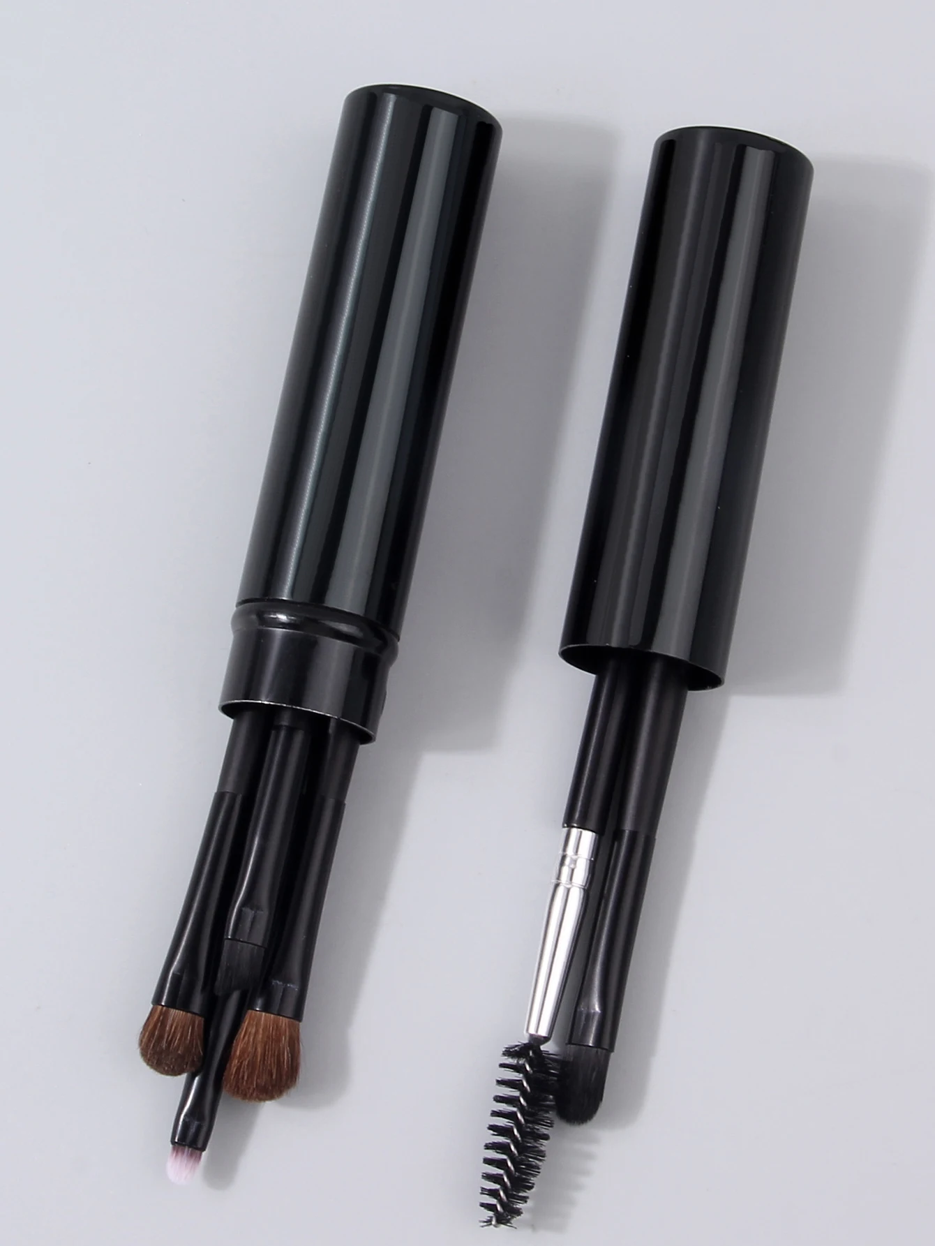 6PC Travel Mini Brush Set w/Storage Case - Soft Synthetic Contour/Powder/Lips/Eye/Brow Tools, Holiday Gift for Women