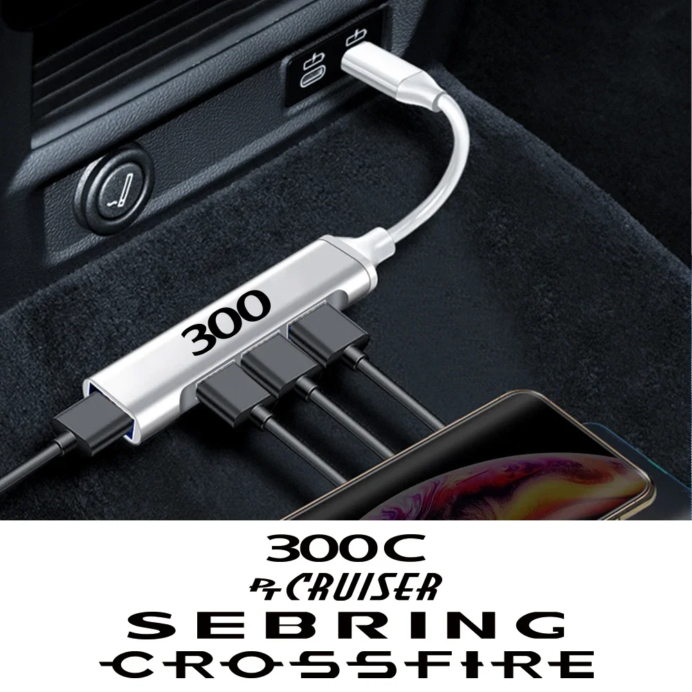 

Type C USB C HUB Multi Splitter Adapter Car Accessorie For Chrysler 300 300C PT Cruiser Voyager Sebring Pacifica 2004 Crossfire