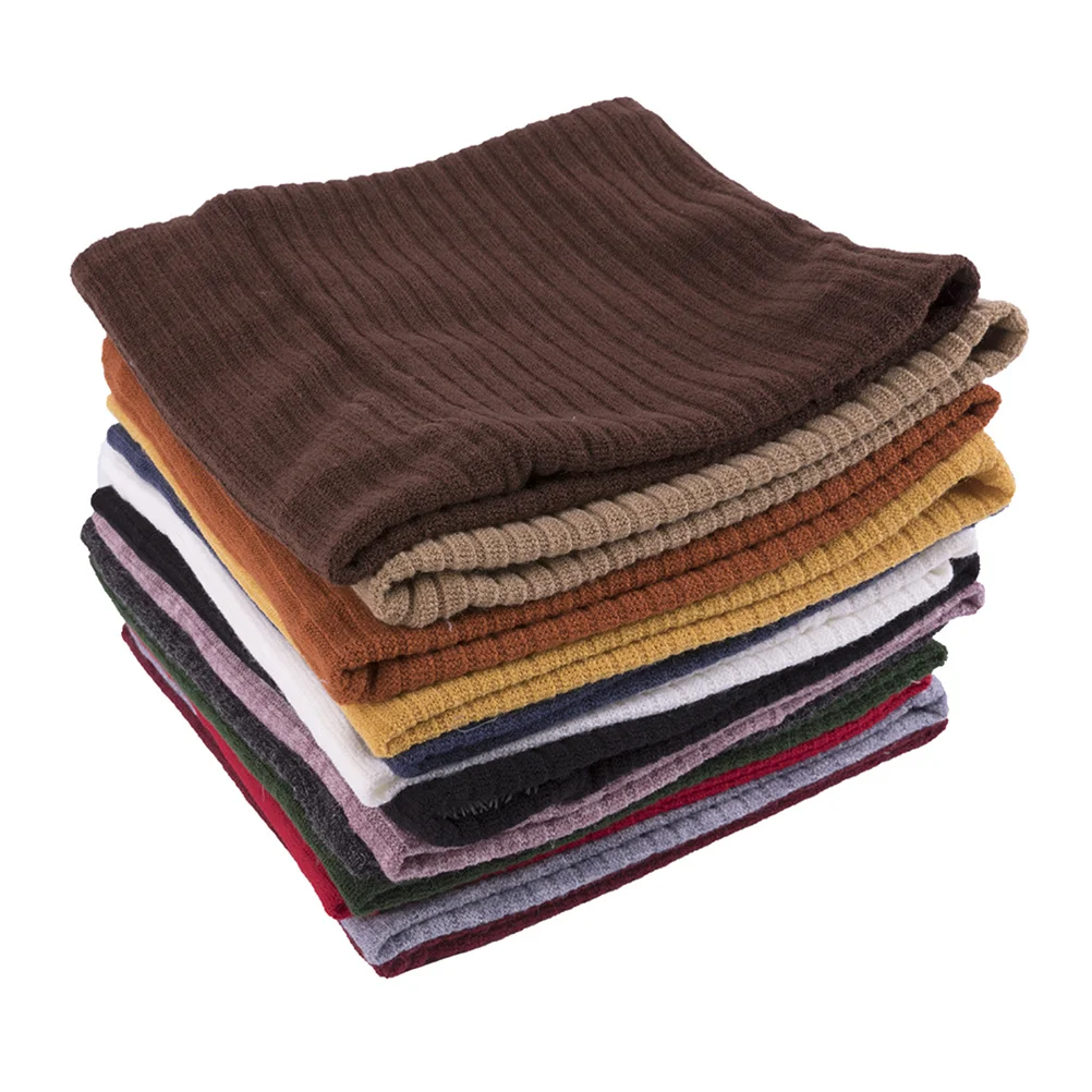 

Dark Grey Double-Layer Fleece Lined Knit Neck Warmer Circle Scarf Stretchy Scarf Winter Cold Weather Essential