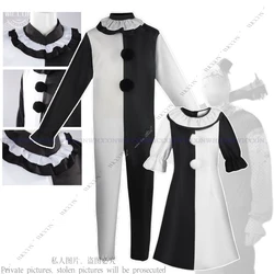 Costume cosplay da clown Arte La tuta da clown Costumi di Halloween per uomo Donna Arte Nero Bianco Joker Gioco di ruolo Abito da regalo per feste