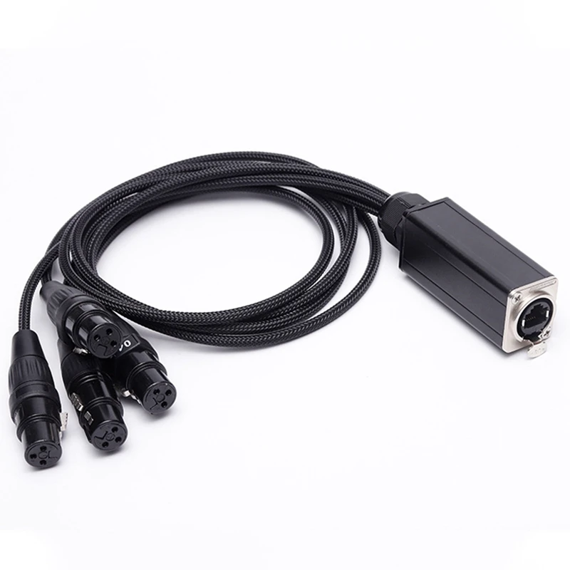 Cabo blindado rj45 cat5 para conectores xlr macho/fêmea de 4 canais de 3 pinos cabo receptor multi-rede para estúdio de palco durável