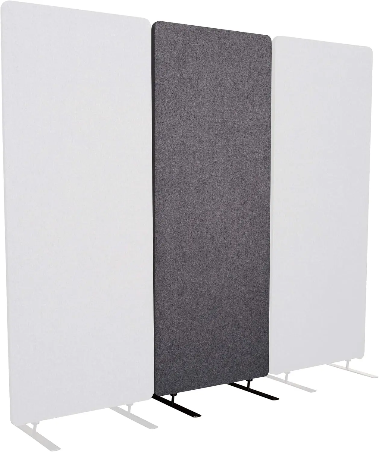 Ash Grey 236 X 66 Zippered Extension Panel Freestanding Noise Reducing Acoustic Room Wall Divider Office Partition