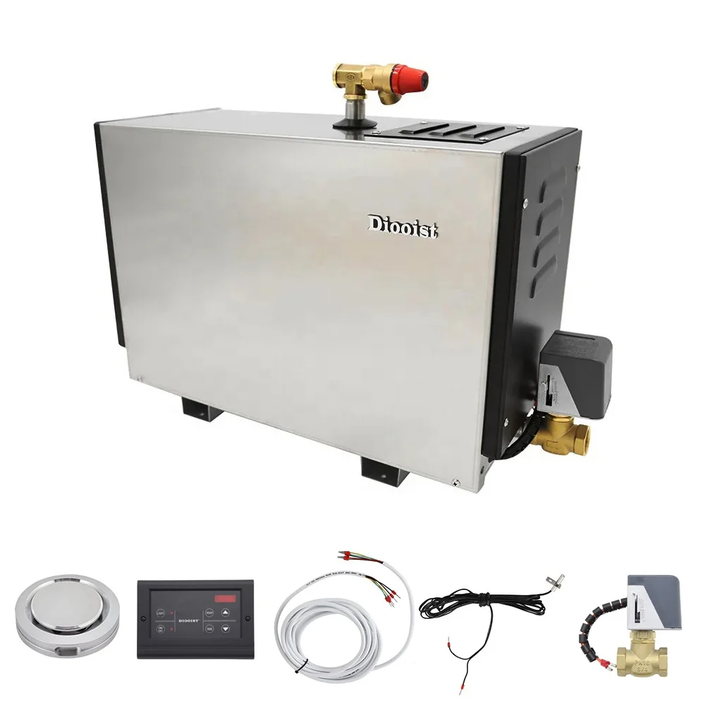 

9KW Hammam Sauna Steam Generator Bathroom Modern Stainless Steel Computer Control Panel Online Technical