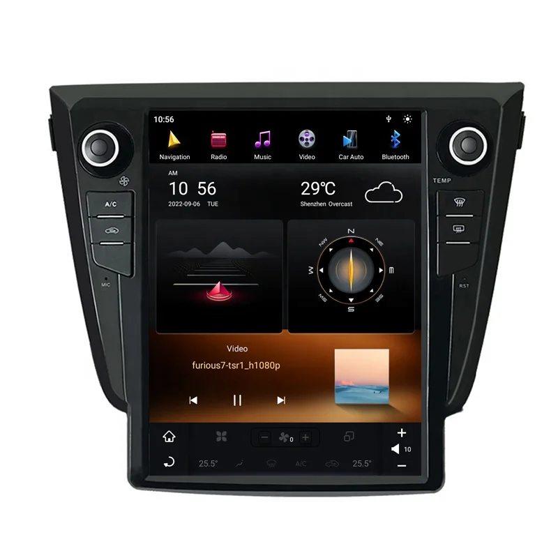Autoradio Tesla Style 11 per Nissan X-Trail Qashqai 2014-2019 Lettore multimediale per auto Wireless Carplay 4G