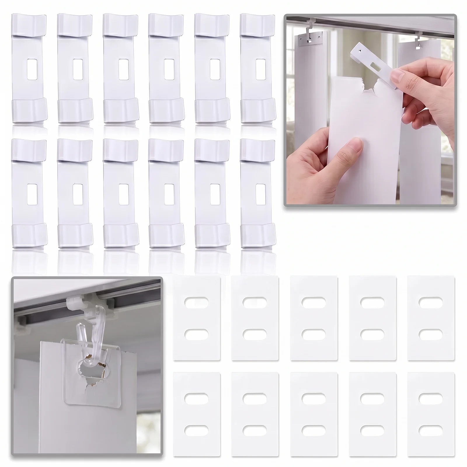 Vertical Blind Repair Tabs Kit Metal Vane Savers Clear Plastic Fixers For Window Blinds Replacement Slats Parts Accessories