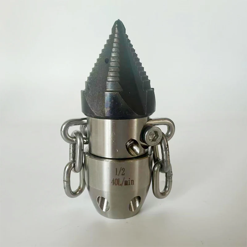 

Высокое давление 360 ° Вращающаяся насадка для прочистки канализации с цепями для удаления засоров в дренажных системах