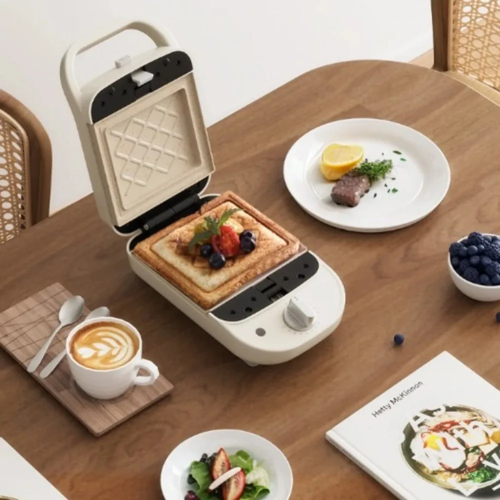 220V 600W Ceramic Enamel Coated Toaster Sandwich Breakfast Machine Timed Multi-functional Toast Waffle Maker Sanwich Maker