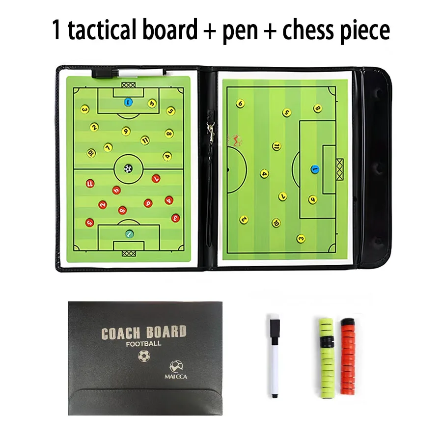 Portable Magnetic Soccer Coach Tactics Board, Strategy Game Coaching Clipboard Kit with Dry Erase Marker and Magnets, Universal