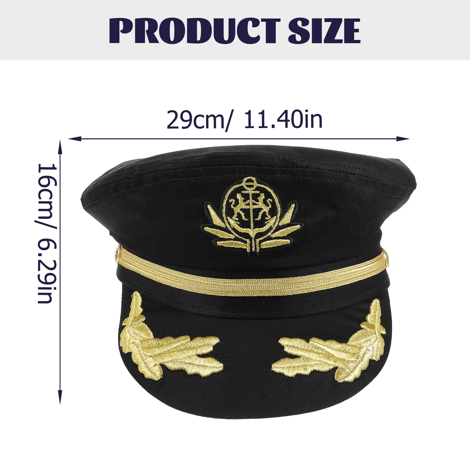 ''جسن   [{"العنصر":" قبعة الكابتن البحرية المطرزة خفيفة الوزن قبعة بحار للحفلات التنكرية أداء المرحلة زي الديكور