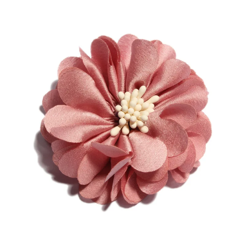 10PCS 23 colors 5cm Newborn Vintage Wrinkles Fabric Flowers with Match End Do Old Chiffon Hair Flowers for Wedding Decoration