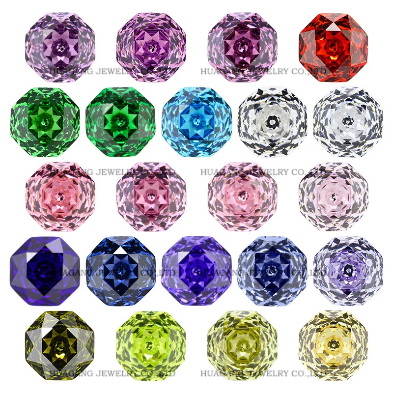 New 5A Millennium Octagon Rose Cut  Synthetic GemsCubic Zirconia Loose Gemstones for Jewerly Making