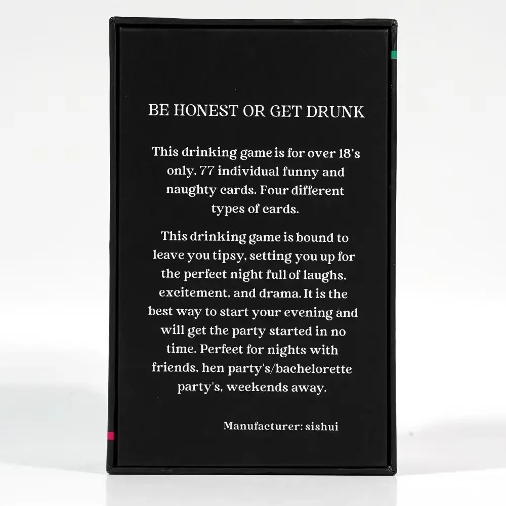 Newest Be Honest or Get Drunkes Ultimate Adult Card Game 77 Cards Party Board Games in Box English Version Drink Card Game