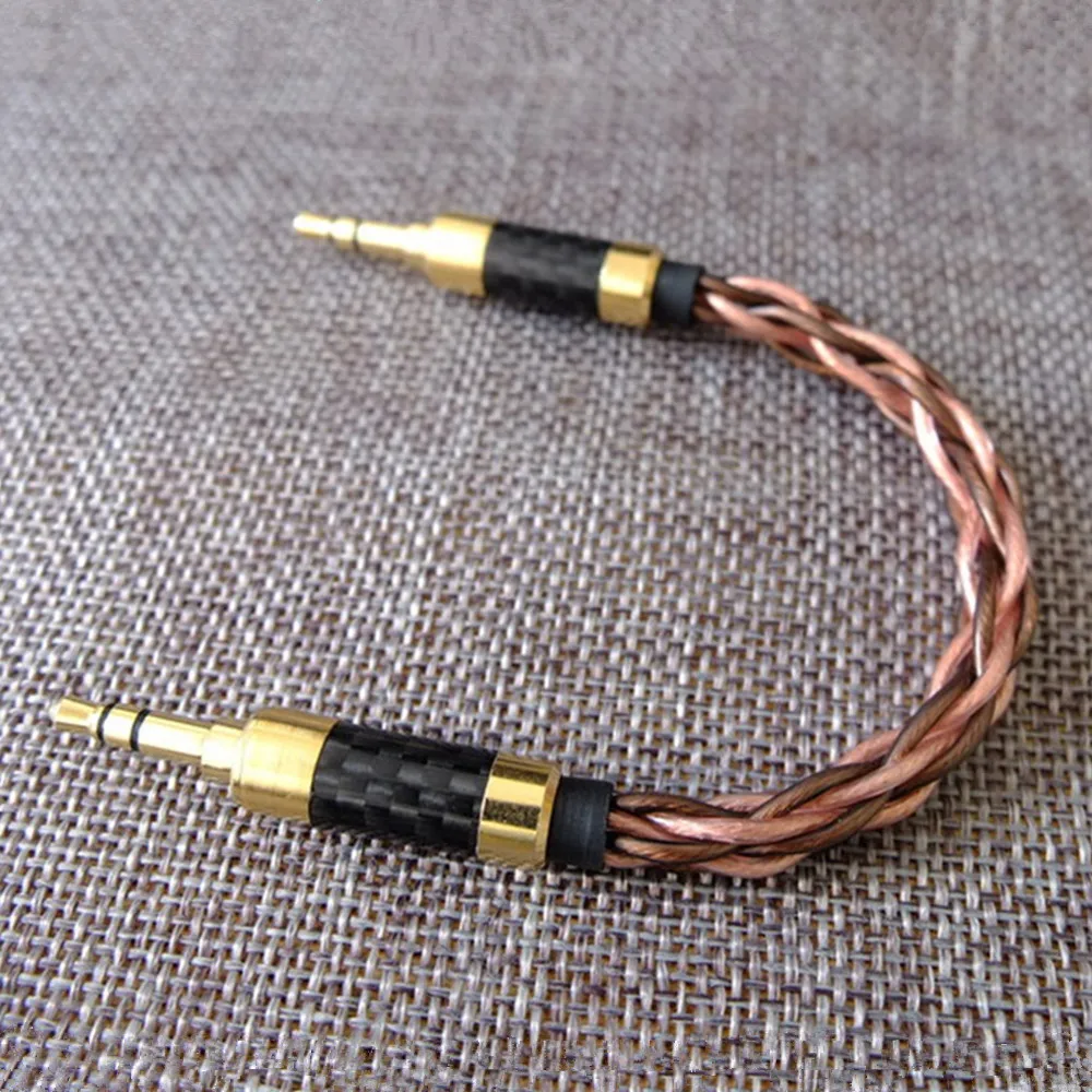 Hand Made 10cm AUX Cable 3.5mm to 3.5mm Male 8 core braided Stereo Audio Cable For Sony ibasso Fiio Amplifier MP3 Music Player