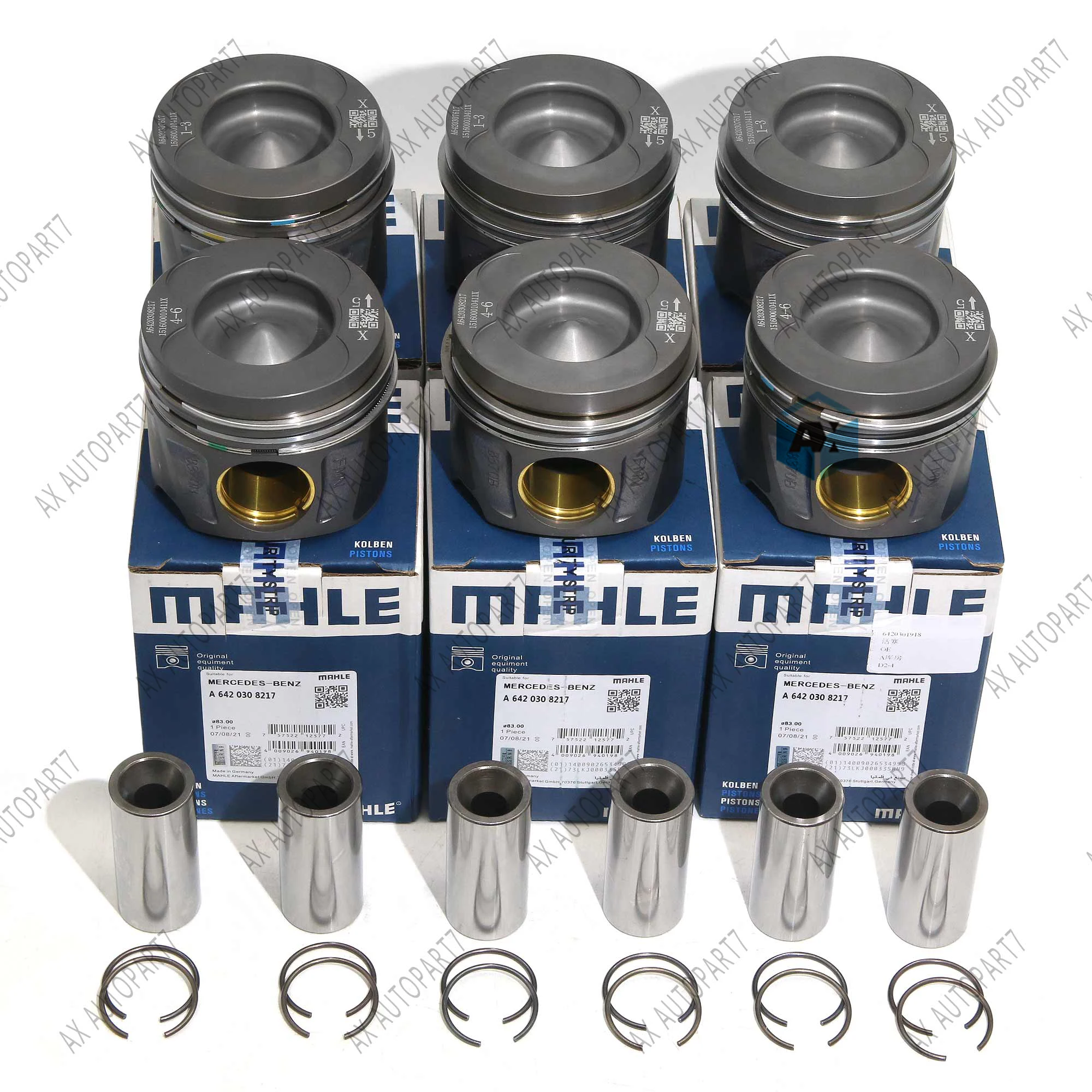 2025 New Auto Piston & Ring Set Φ83mm 6420308217 6420302018 A6420307717 For Mercedes-Benz OM642 M642 ML350d GLS350 CDI W166 X166