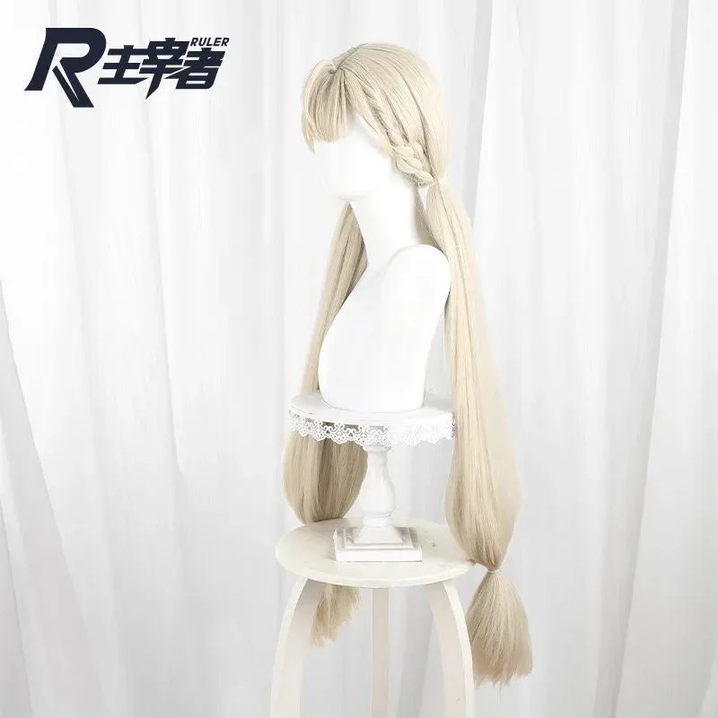 Peluca de Cosplay Zenless Zone Zero Alice, pelucas largas con coletas rubias para mujeres y niñas, gorro de peluca gratis para Festival de Alice Thymefield Spook Shack