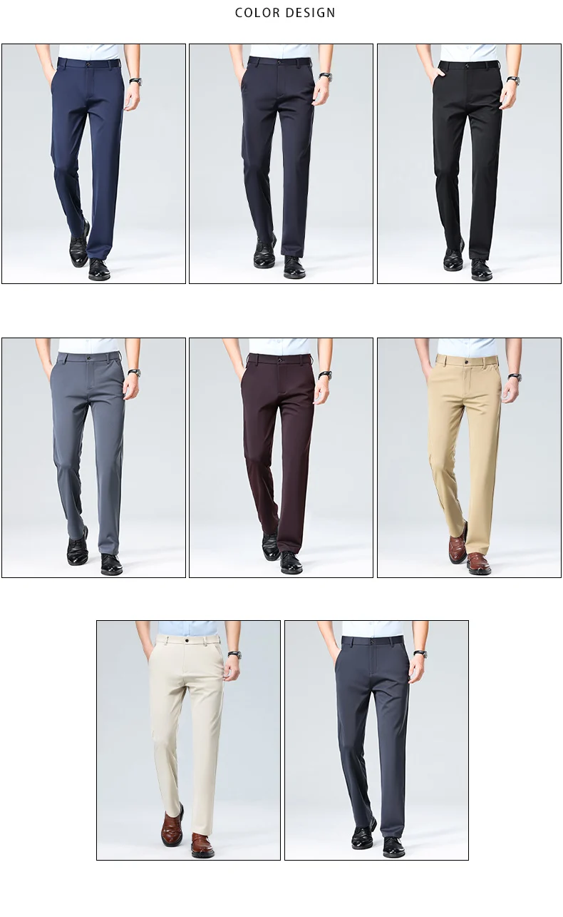 29-42 männer Sommer Dünne Mode Business Casual Anzug Hosen Lange Hosen männer Elastische Gerade Hülse Formale hosen Plus Größe – Detail 5