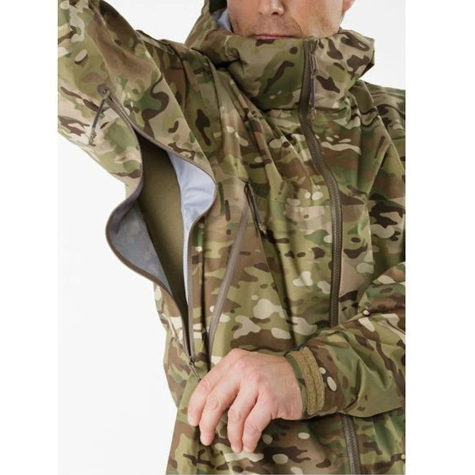 في الهواء الطلق هارد شل سترة التكتيكية سترة واقية مقاوم للماء التمويه تسلق الجبال المشي لمسافات طويلة سترة خفيفة تنفس #3