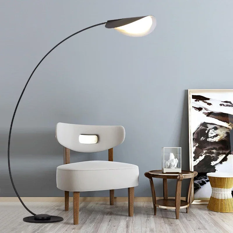 

DORIAN Black Fishing Floor Lamp Nordic Modern Family Living Room Beside The Sofa LED Creativity Decorative Standing Light
