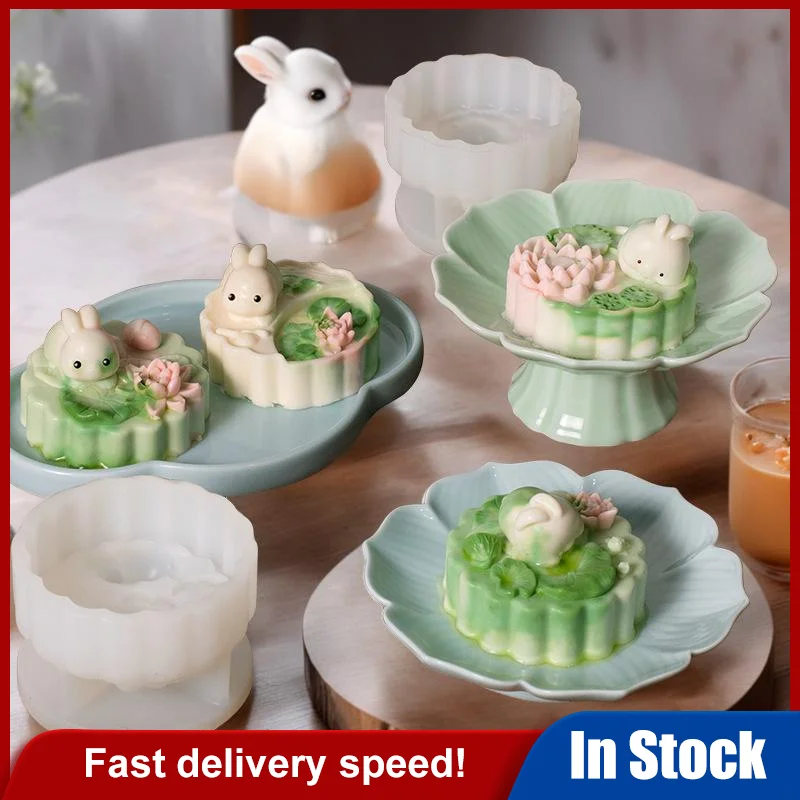 Creative Rabbit Milk Pudding Silicone Mold Custard Mold Cute Cartoon Jelly Cake Cake Mold Cake Decoration Baking Bakery Tool