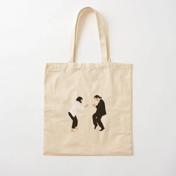 Pulp Fiction Dancing Scene Cotton  Canvas Bag Grocery Reusable Foldable Women Unisex Handbag Travel Printed Casual Ladies