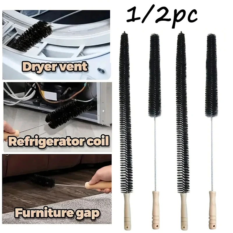 1/2 Escova de Limpeza para Radiador e Secador, Kit de Limpeza de Ventilações, Escova Removedora Multifuncional, Flexível, Longa e Fina,