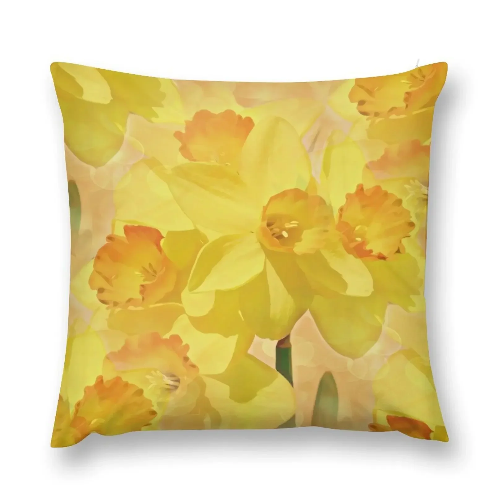 Sparkling Daffodils Throw Pillow Luxury Pillow Case Sofa Covers Pillow Cover