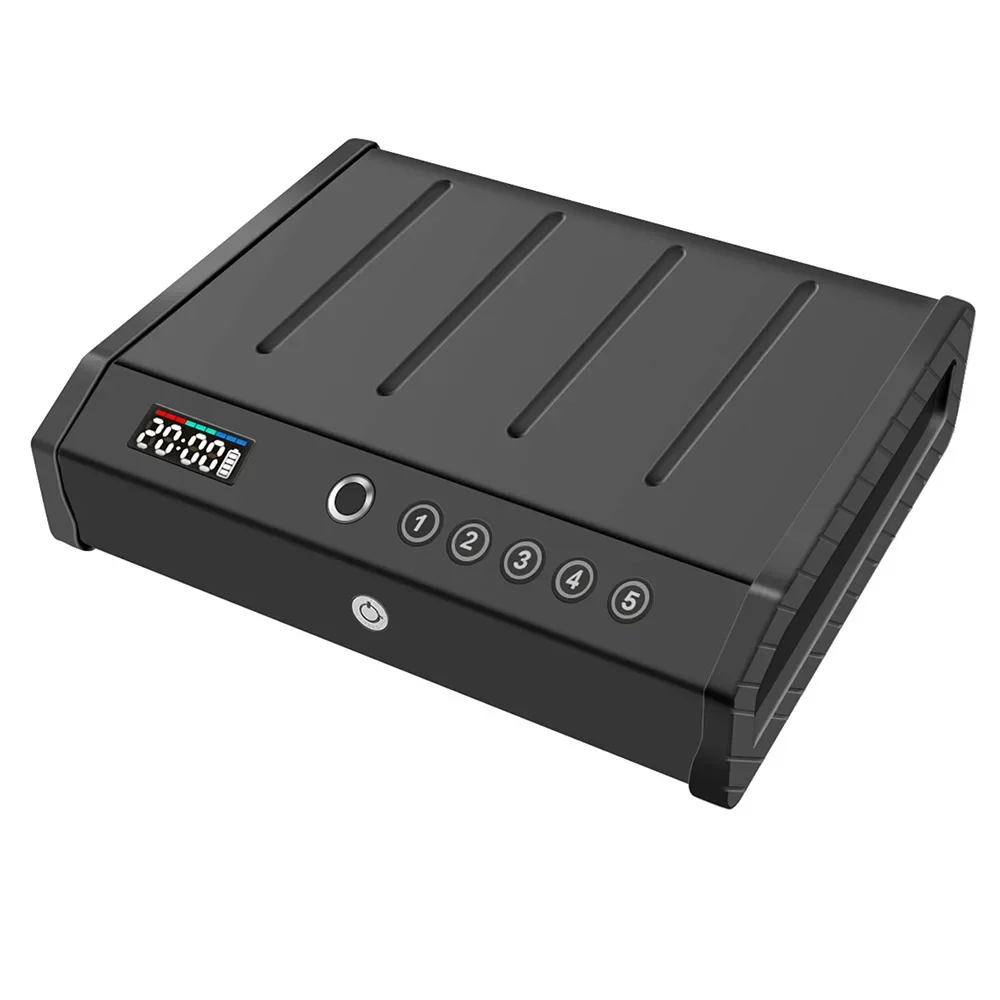 

Прочный сейф для дома с отпечатком пальца и паролем, удобный, с дисплеем, отображающим время и уровень заряда, маленький, откидной, для электроприборов