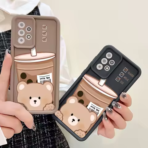 Milk Bear Case For Samsung S23 S24 Ultra S22 Plus S20 S21 FE Cases Galaxy A55 A54 A53 A52 A13 A14 A15 A12 A33 A35 A34 A51 A21S