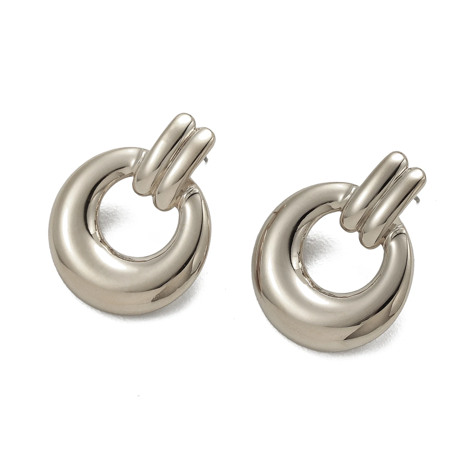 Stainless Steel Gold Plated ew Arrival Minimalist Stripes Hoop Earring Women Tarnish Free Chunky C Stud Earrings