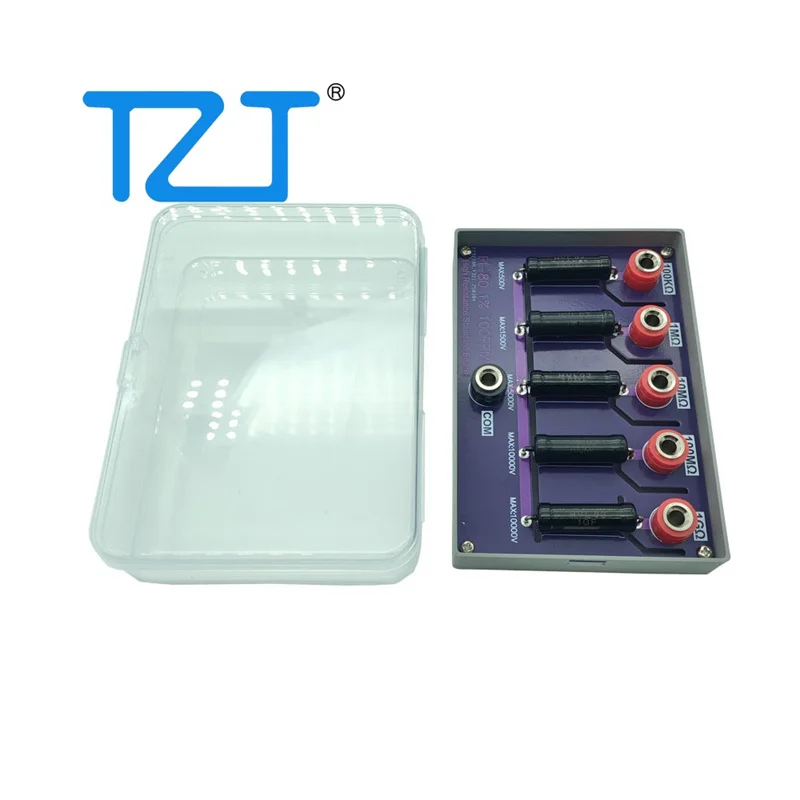 TZT RI-80 1% 100PPM 100KΩ/1MΩ/10MΩ/100MΩ/1GΩ Placa de resistencia Placa estándar de alta resistencia con caja