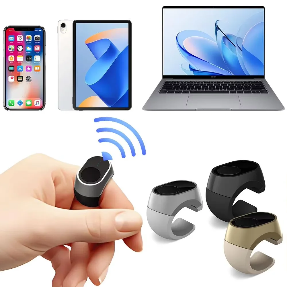

Wireless Bluetooth Finger Mouse With Touchpad Tablet Smart TV Remote Control Rechargeable Page Turner Mini Ring Mice PC Gamer