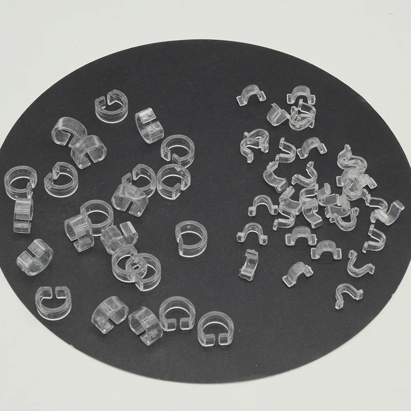 

300-400 шт. прозрачных пластиковых U-образных зажимов (манжет) с внутренним диаметром 4,5 мм, 5 мм, 10 мм для крепления аксессуаров к резинкам для волос и скретчам, для рукоделия