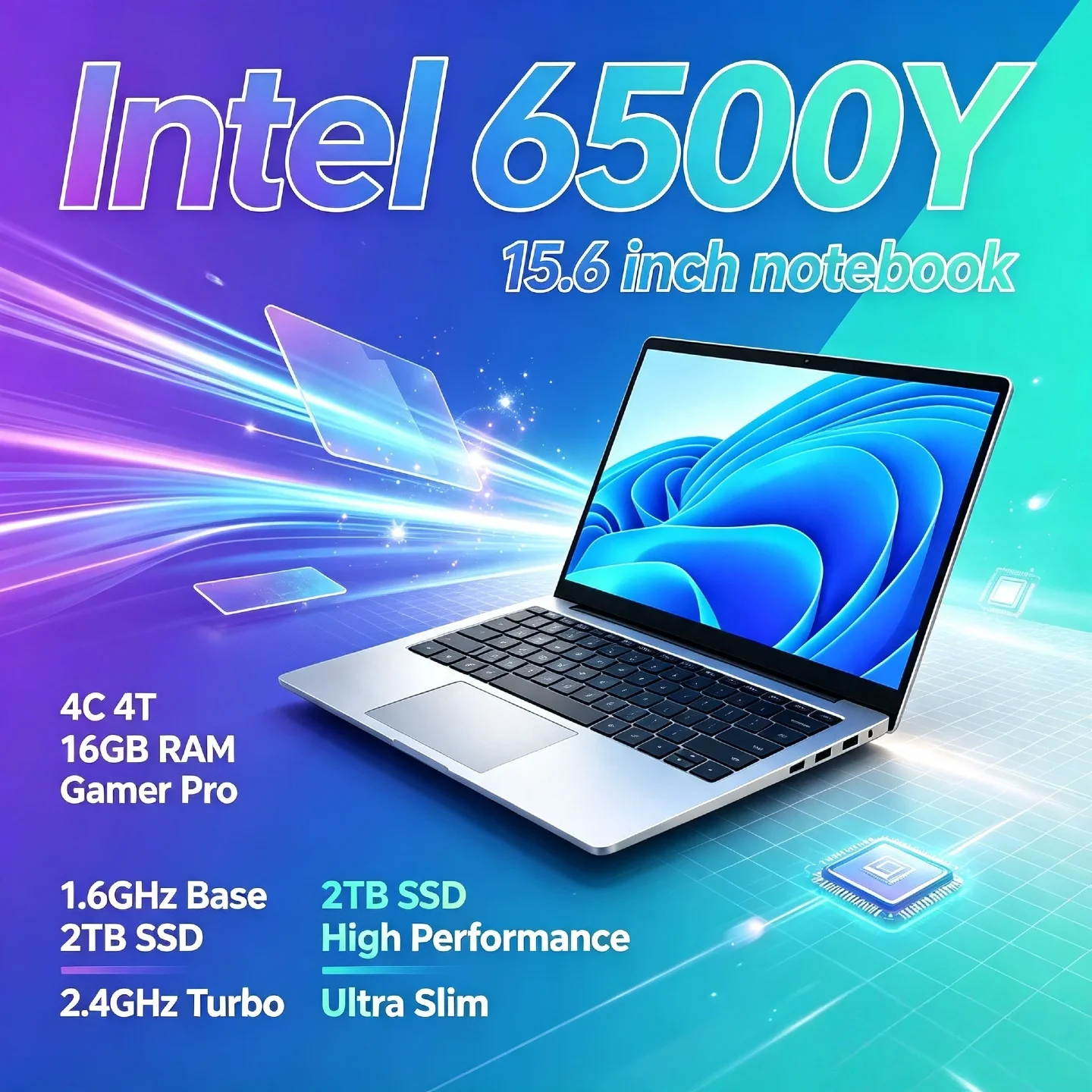 Intel Pentium Gold 6500Y 15.6 Inch Laptop 2C4T 32GB RAM 2TB SSD 5000mAh Gamer Office Backlit Fingerprint Max