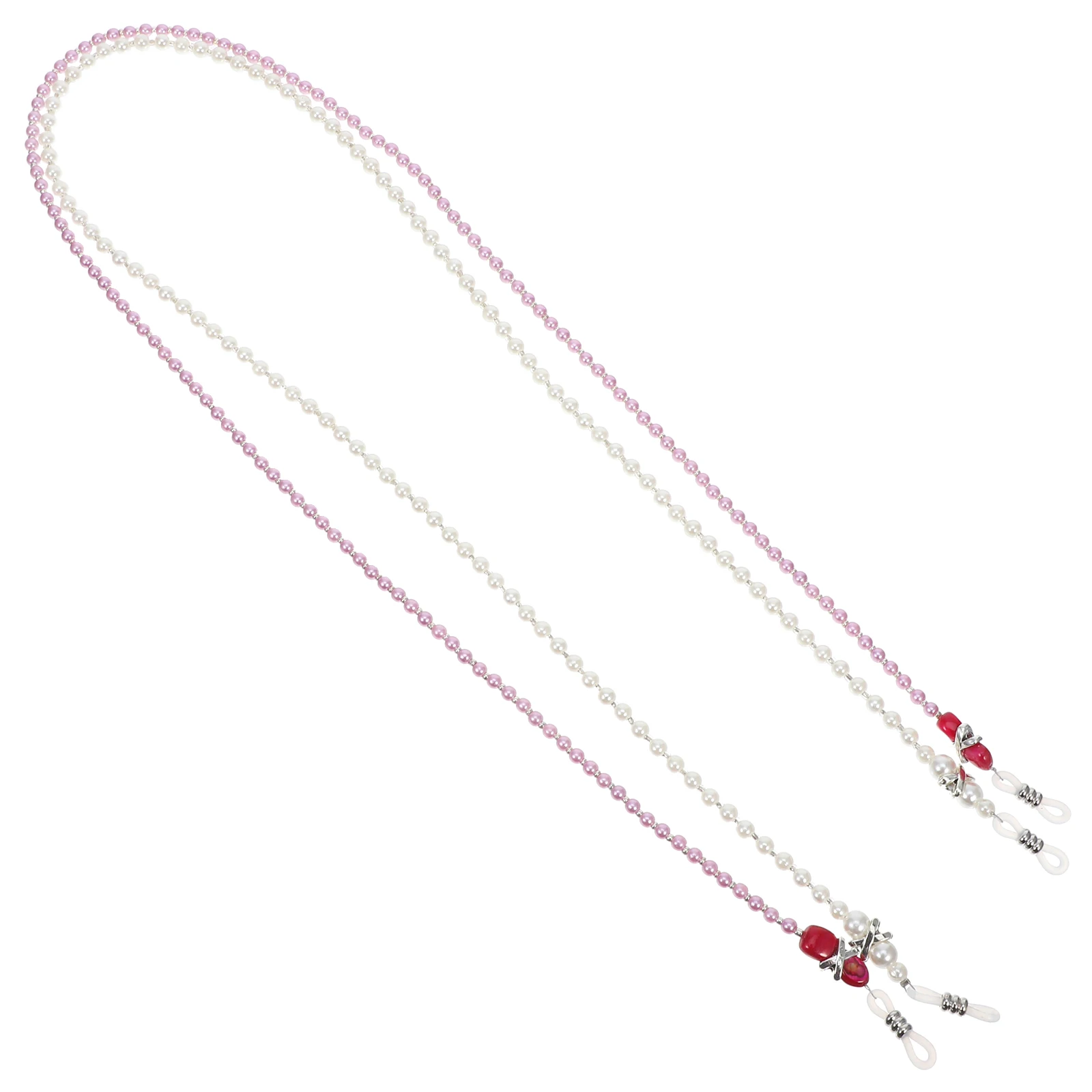 

2Pcs Non-slip Glasses Chain Gold Eyeglass Retainer Beaded Lanyard Compatible Various Glasses Women Fashion Daily Wear Plastic