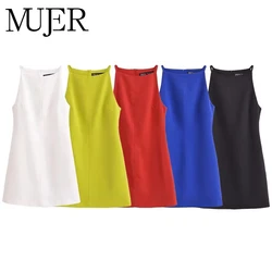 MUJER White Mini Dress Woman Sleeveless Summer Short Dresses For Women 2025 Off Shoulder Black Sexy Dress Evening Party Dresses