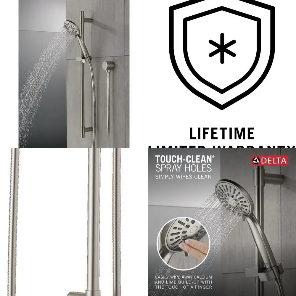 

Handheld Shower with Detachable Head, Brushed Nickel Finish, Stainless Steel Hose, Slide Bar Feature