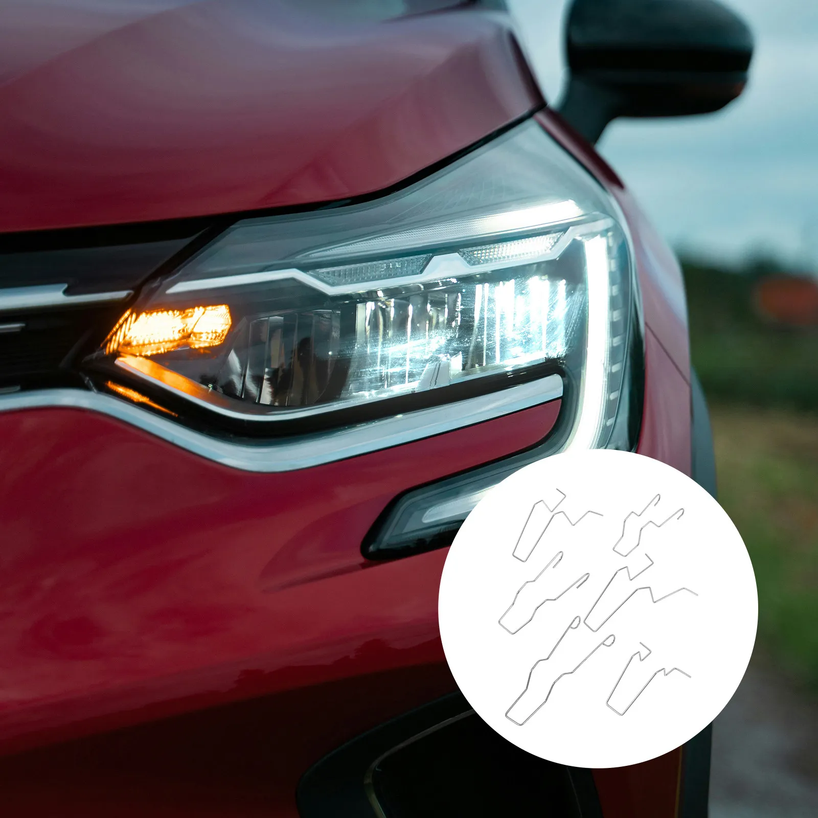 

6Pcs Universal Bulb Retaining Spring Clips Car Headlight Clamp Auto Headlamp Clip for Dipped Beam Bulb Vehicle Headlight