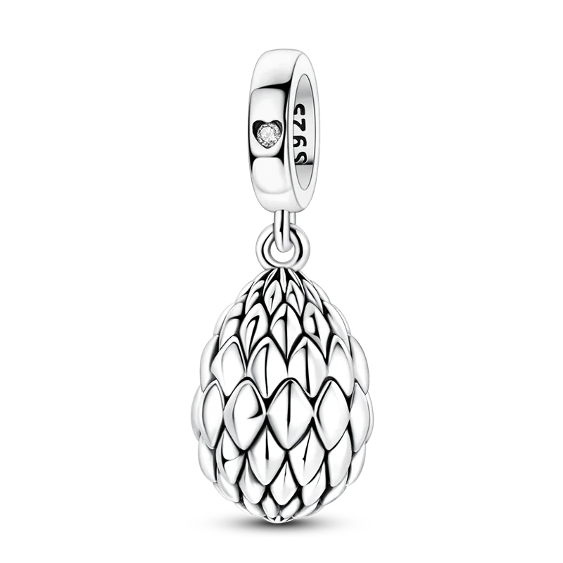 925 Sterling Silber Drachenei Öffnungs- und Schließanhänger Perle CZ Zirkon Anhänger Passend für Original-Armband DIY Schmuck Geschenk – Detail 1
