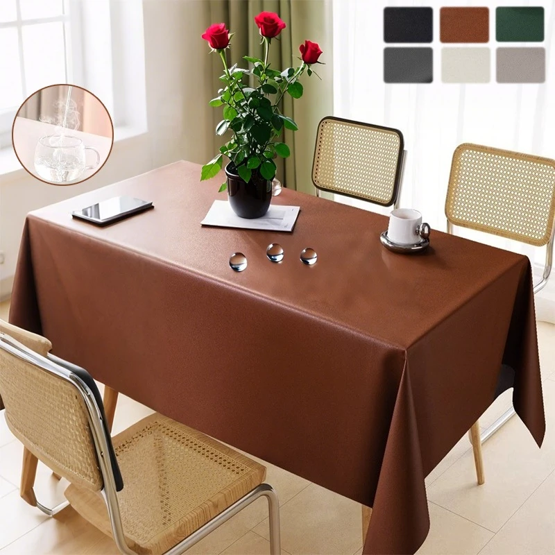 

1pc PVC Waterproof Oilproof Kitchen Dining Table Colth Rectangula Solid Color Tablecloth Cover Mat Banquet Party Tablecloth 식탁보