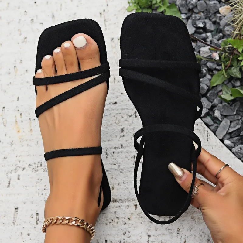 2024 New Summer Fashion Women\'s Sandals Large Size Sports Flats Casual Comfortable Solid Color Women Shoes Sandalias De Mujer