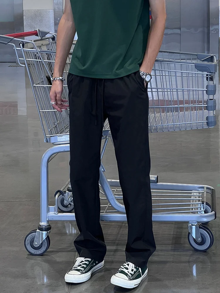 

Entong Men's Casual Pants Lightweight Qui Dry Loose Straight Leg American Sle Versatile Summer Leisure Trousers