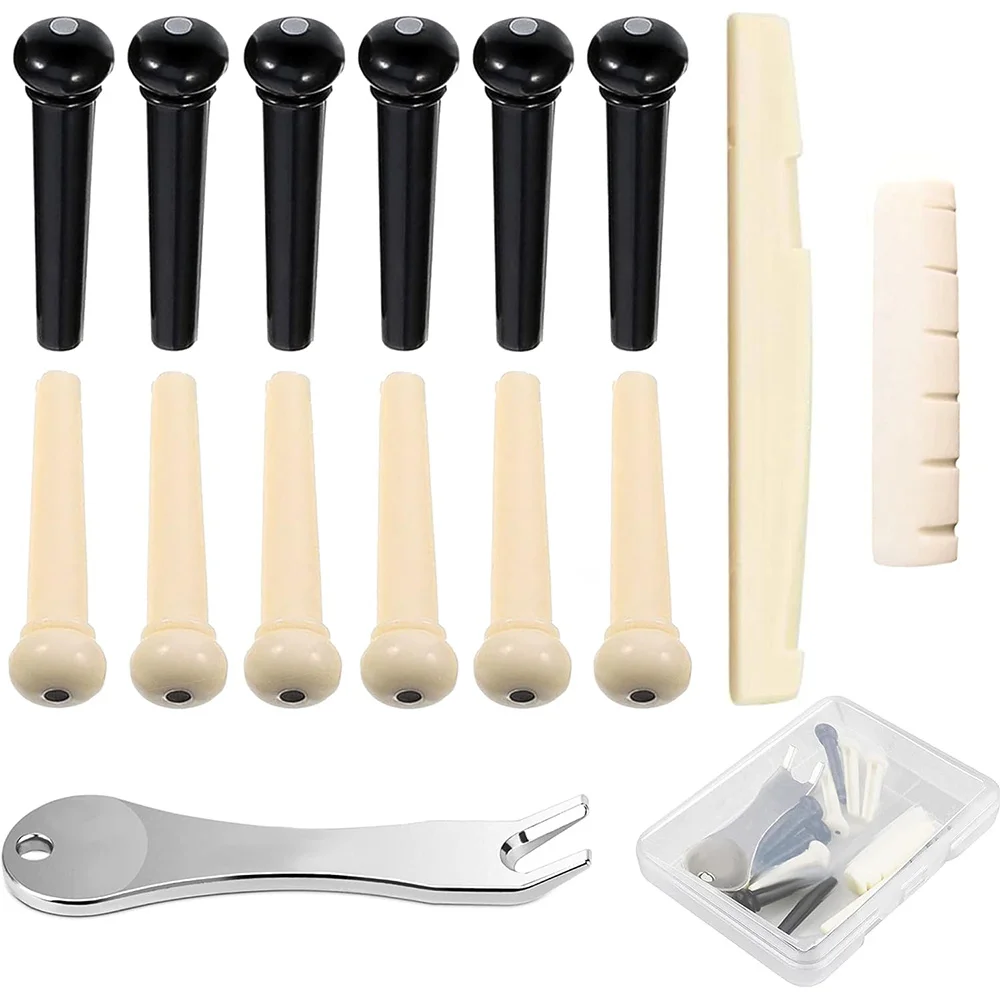 Acoustic Guitar Bridge Pins with Bridge Pin Puller Remover&G