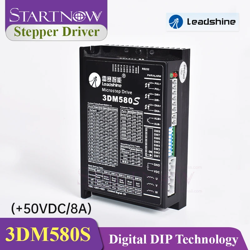 Leadshine Digital 3-phase Stepping Driver 50VDC 8.0A 3DM580S Stepper Motor Driver For CO2 CNC Laser Machine Servo Stepper Driver