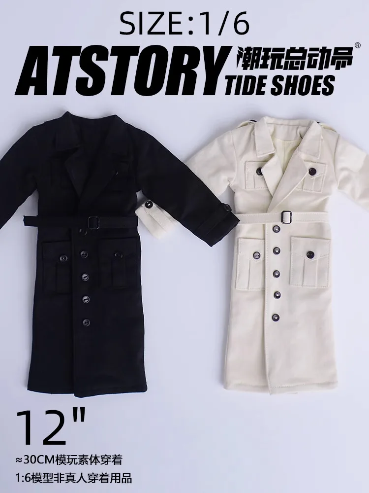 ATSTORY 1/6 Soldier BJD Fashion Clothes Trench Coat British Long Windbreaker Model Fit 12